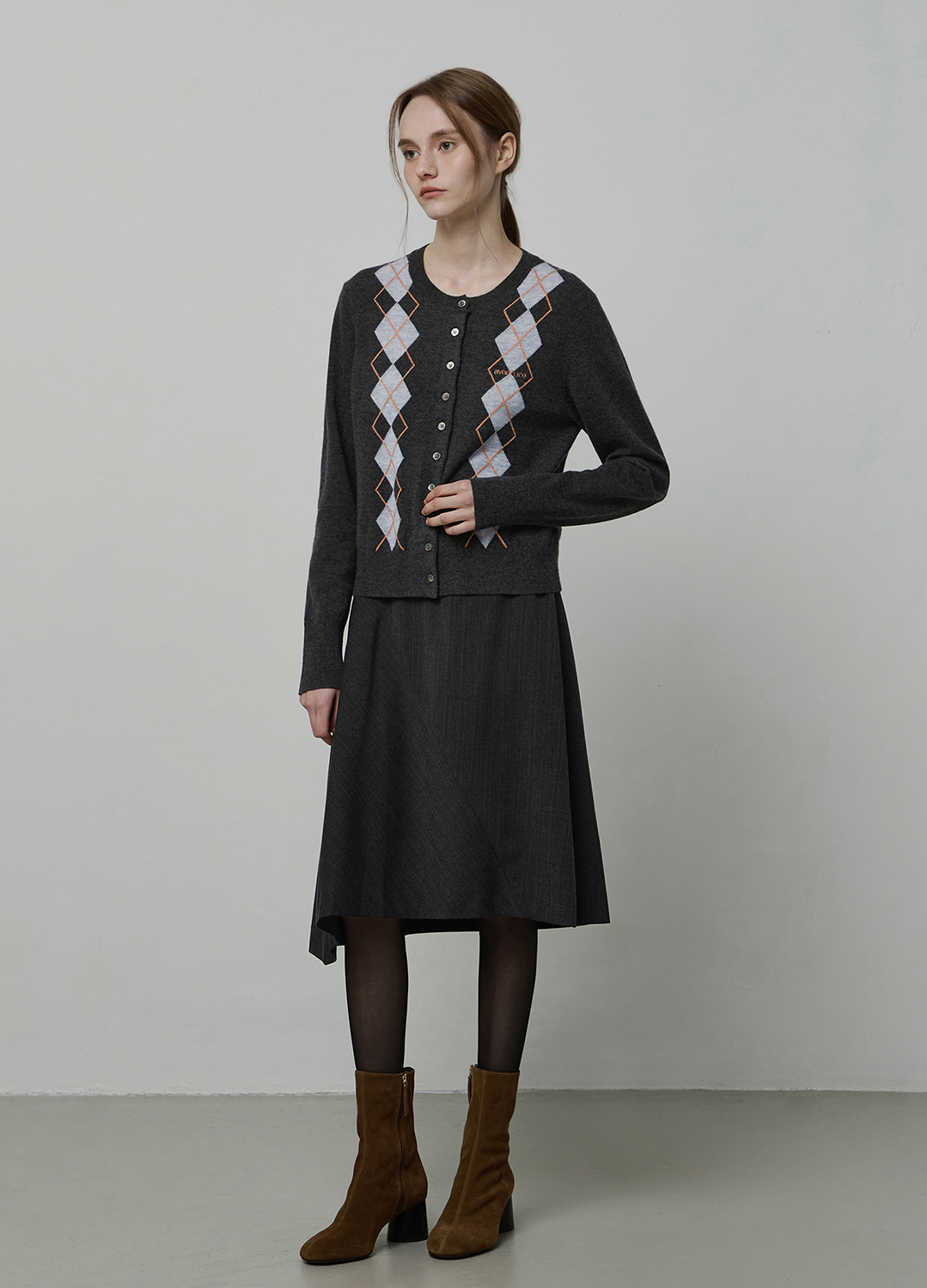 언발란스 햄 스커트_DARK GREY_5