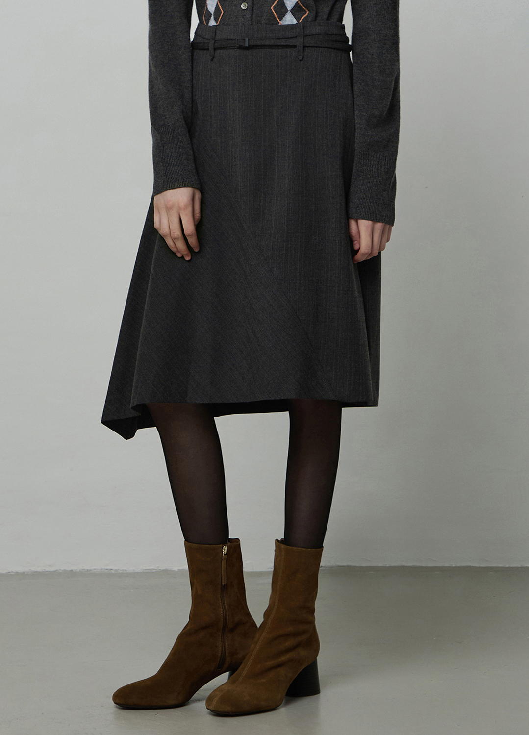 언발란스 햄 스커트_DARK GREY_7