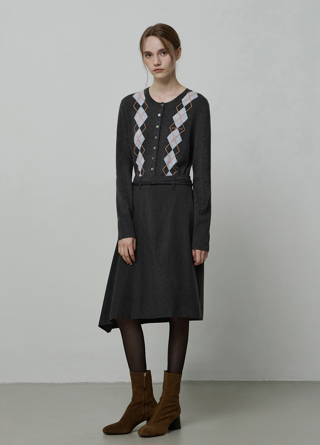 언발란스 햄 스커트_DARK GREY_6
