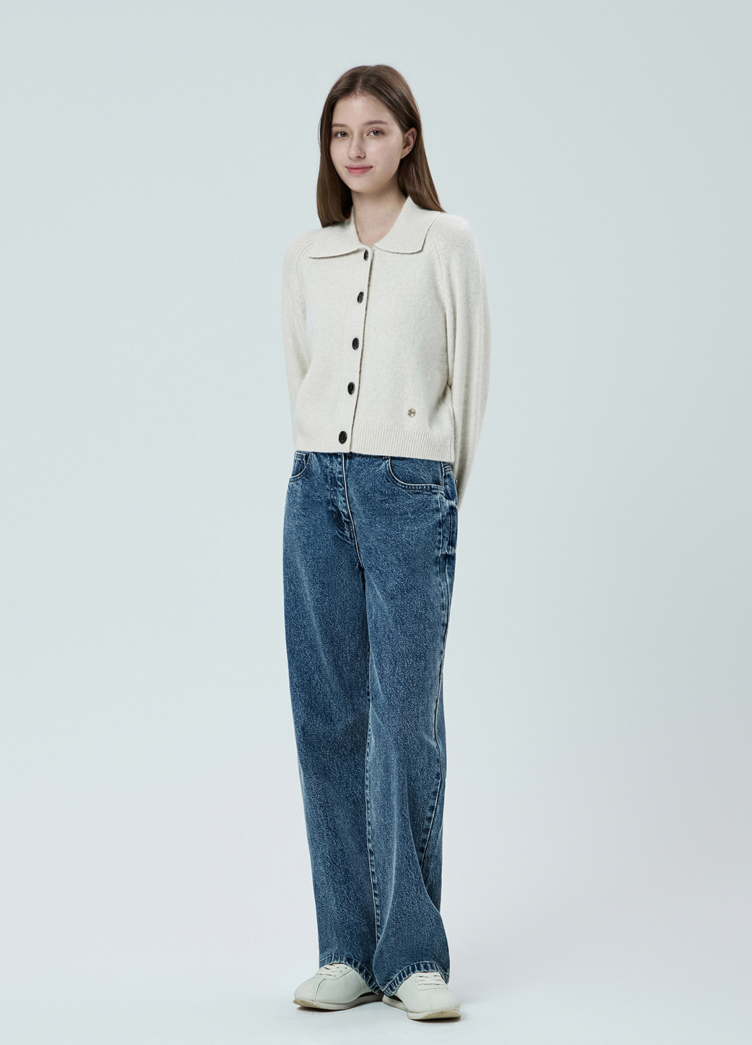 워시드 스트레이트 데님 팬츠_BLUE_16