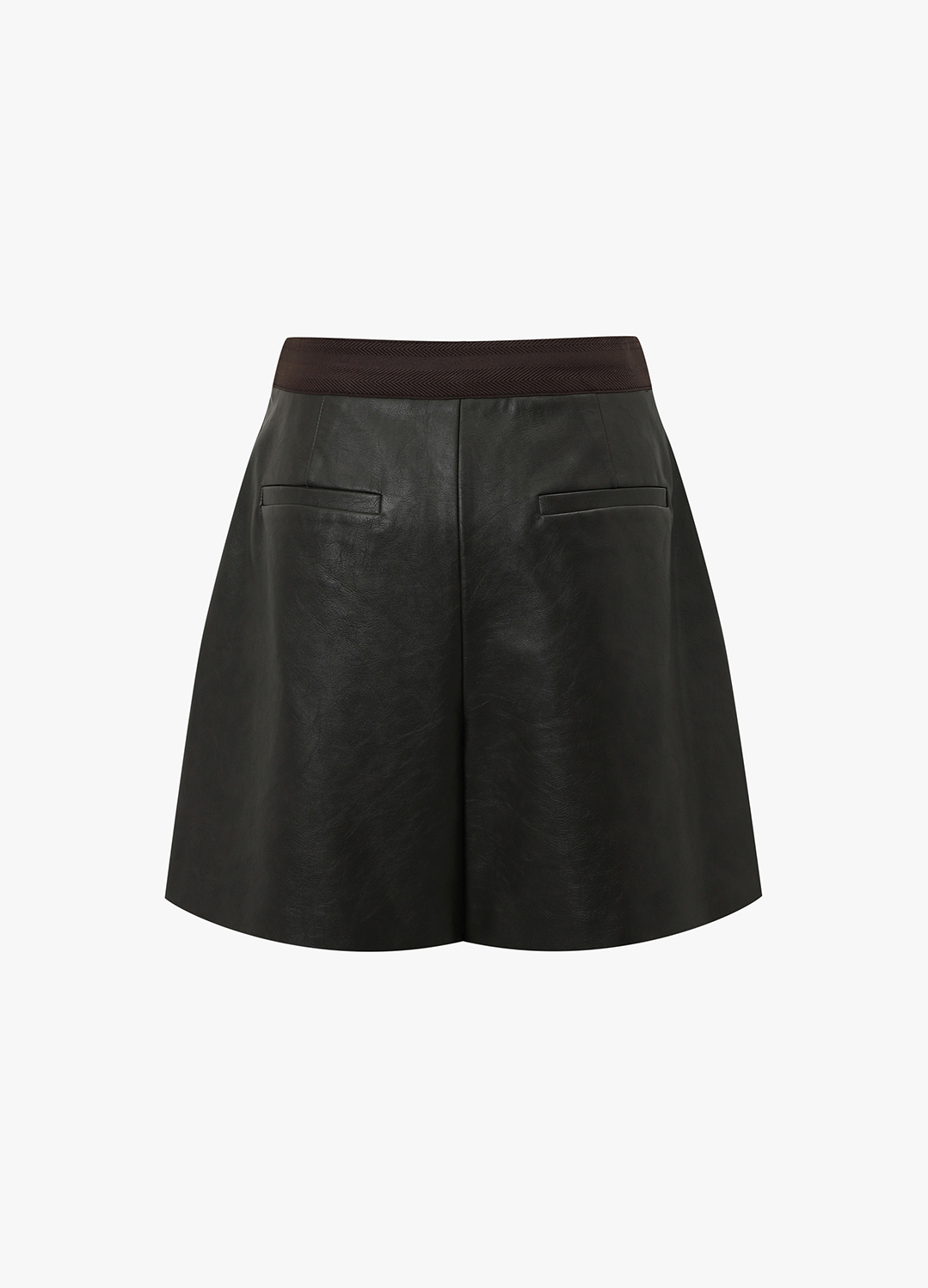 페이크 레더 랩 쇼츠_DARK BROWN_23