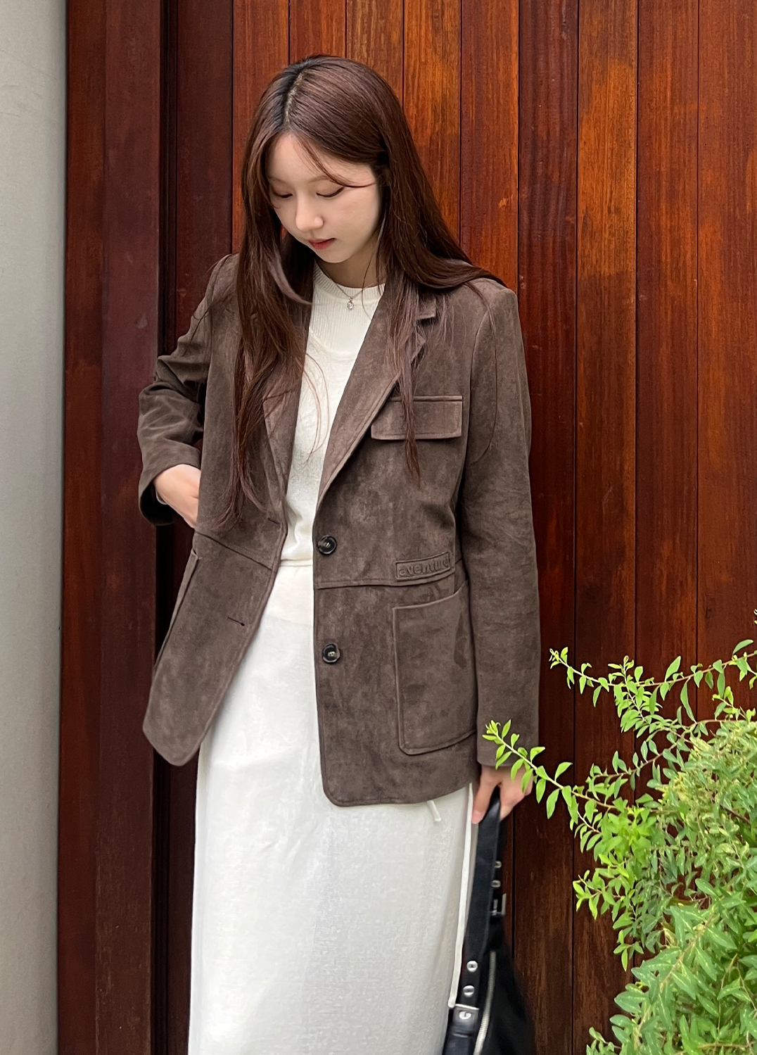 페이크 스웨이드 테일러드 자켓_KHAKI_10