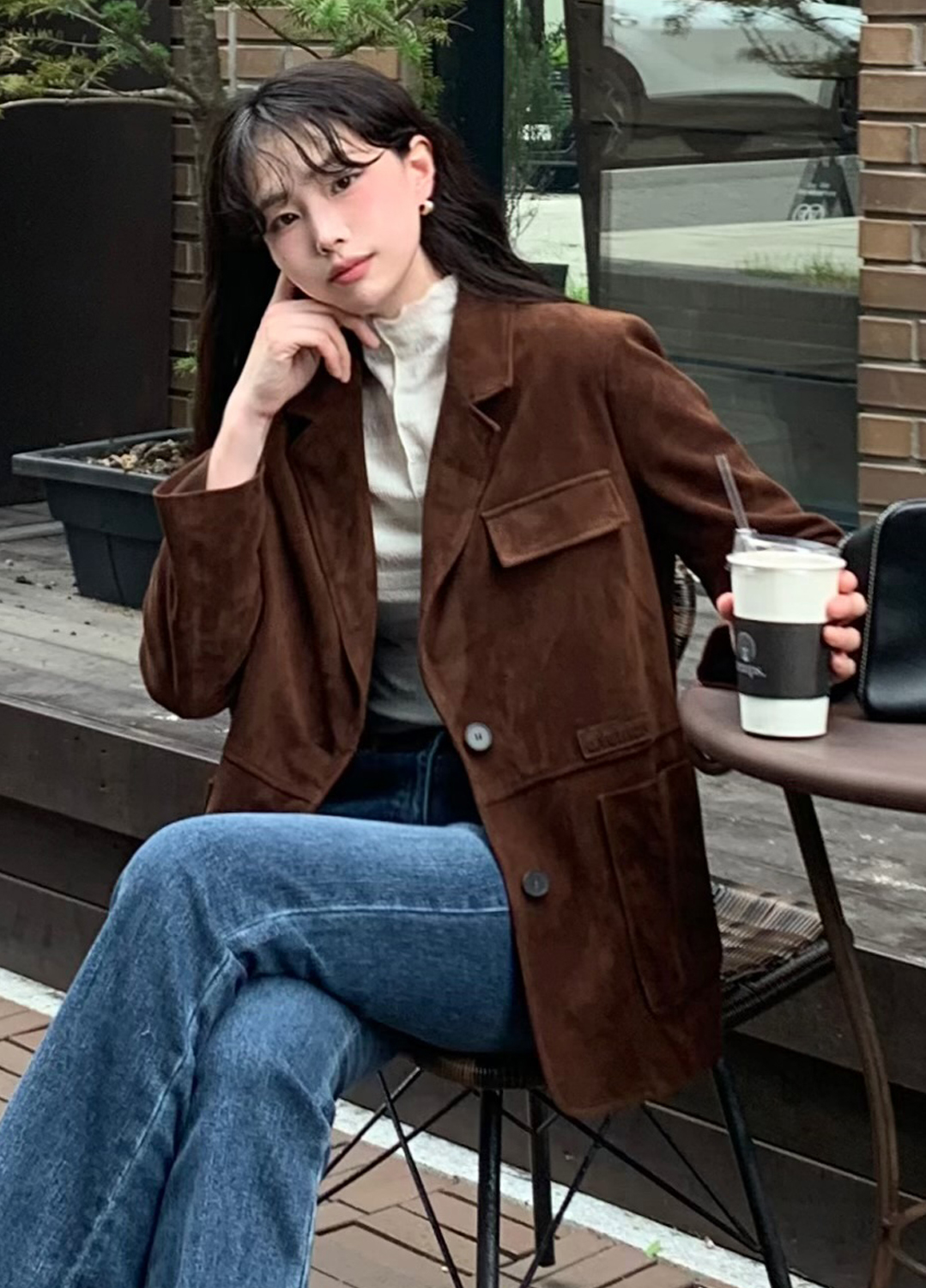 부츠컷 자수 데님 팬츠_BLUE_12