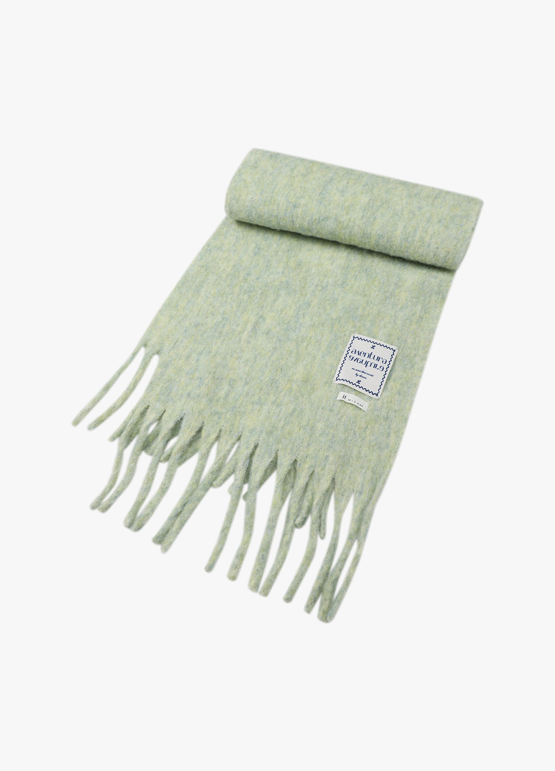 민트 멜란지 프린지 머플러_LIGHT GREEN_10