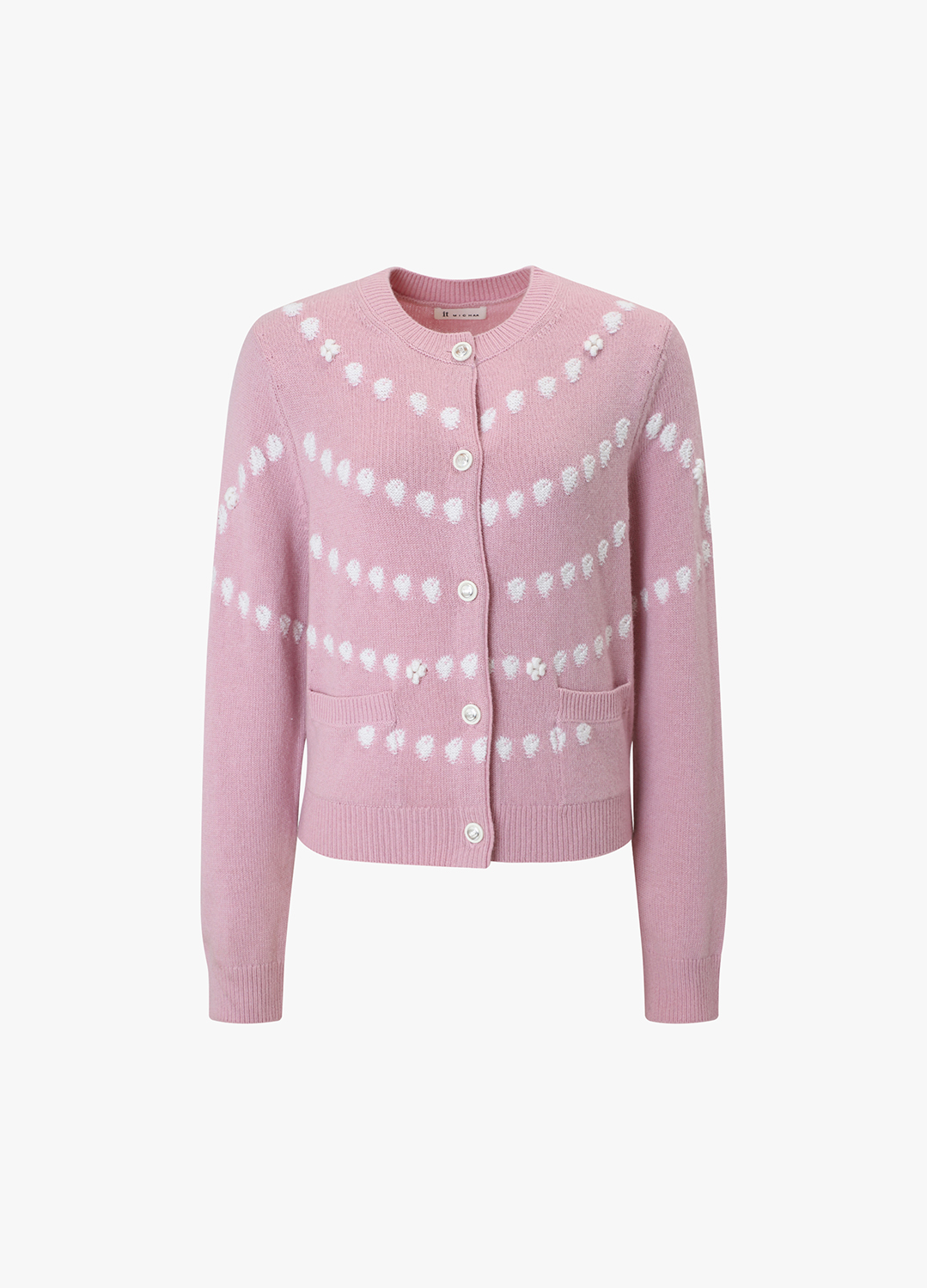 자가드 니트 가디건_LIGHT PINK_9