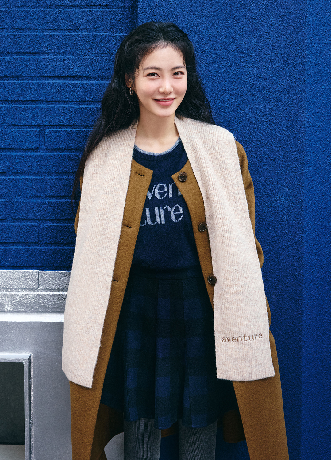 패널 플레어 미니 스커트_NAVY_8