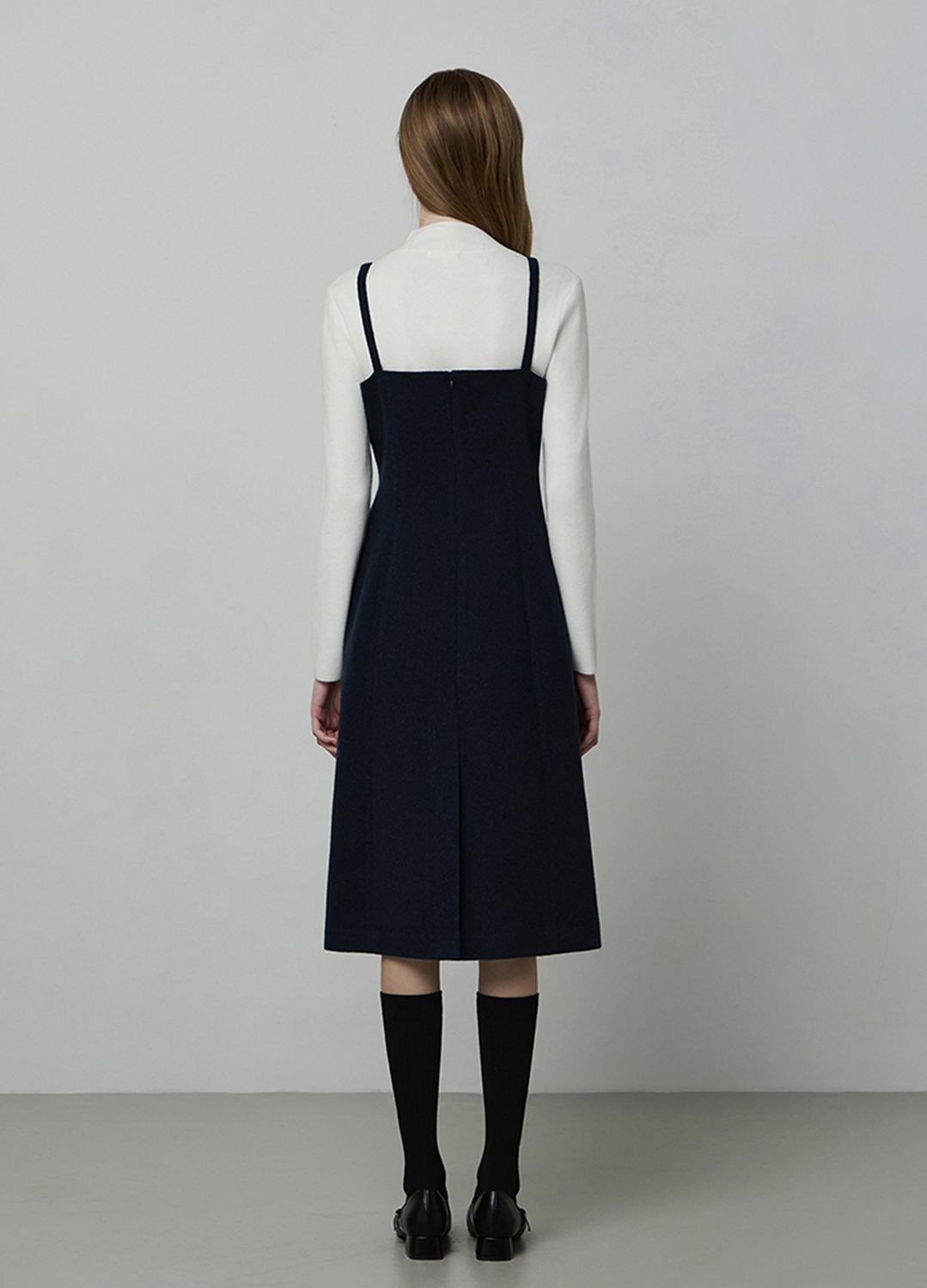 모던 클래식 레이어드 트위드 원피스_DARK NAVY_7