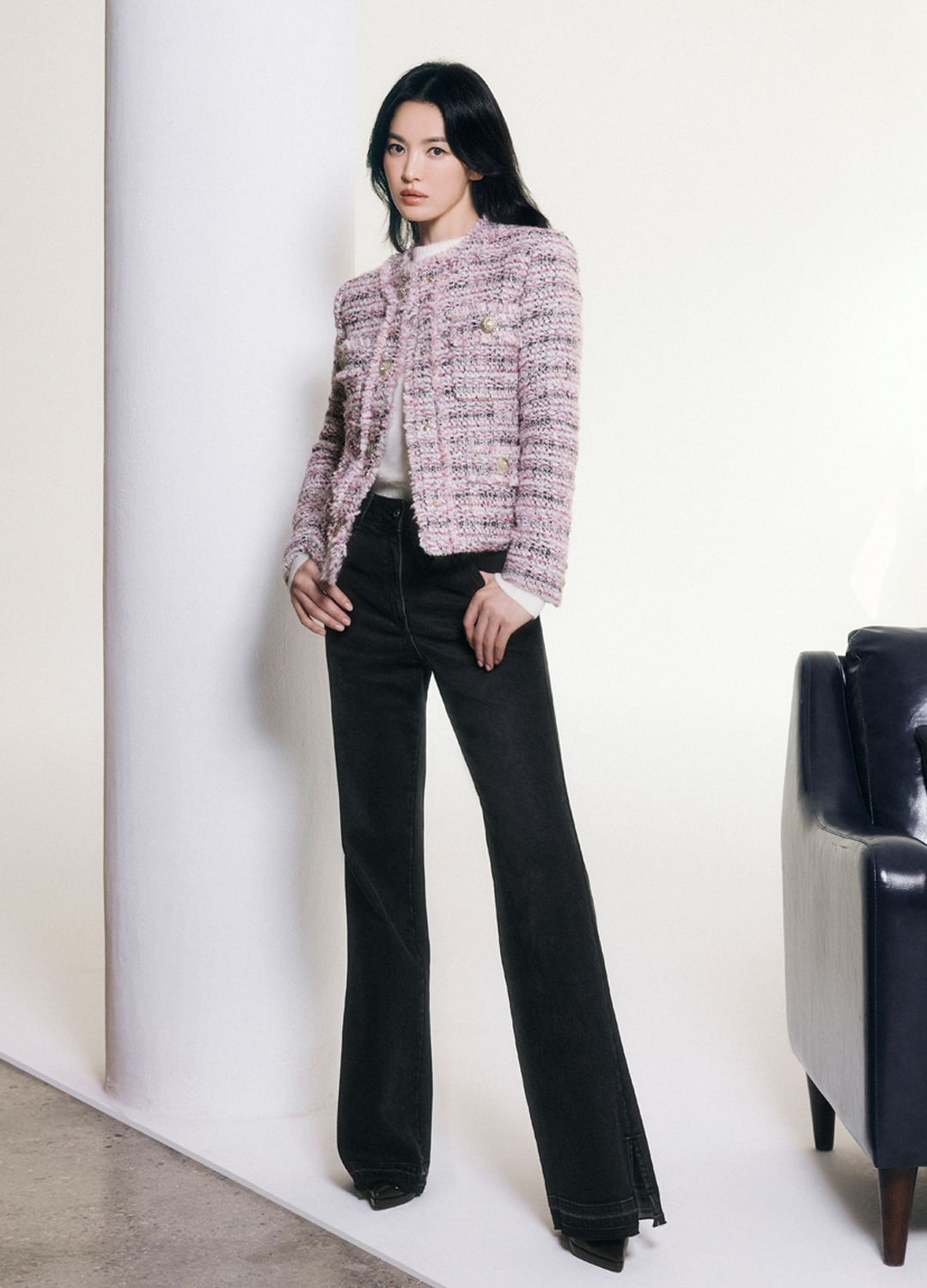 [추가15]체인 디테일 데님 팬츠