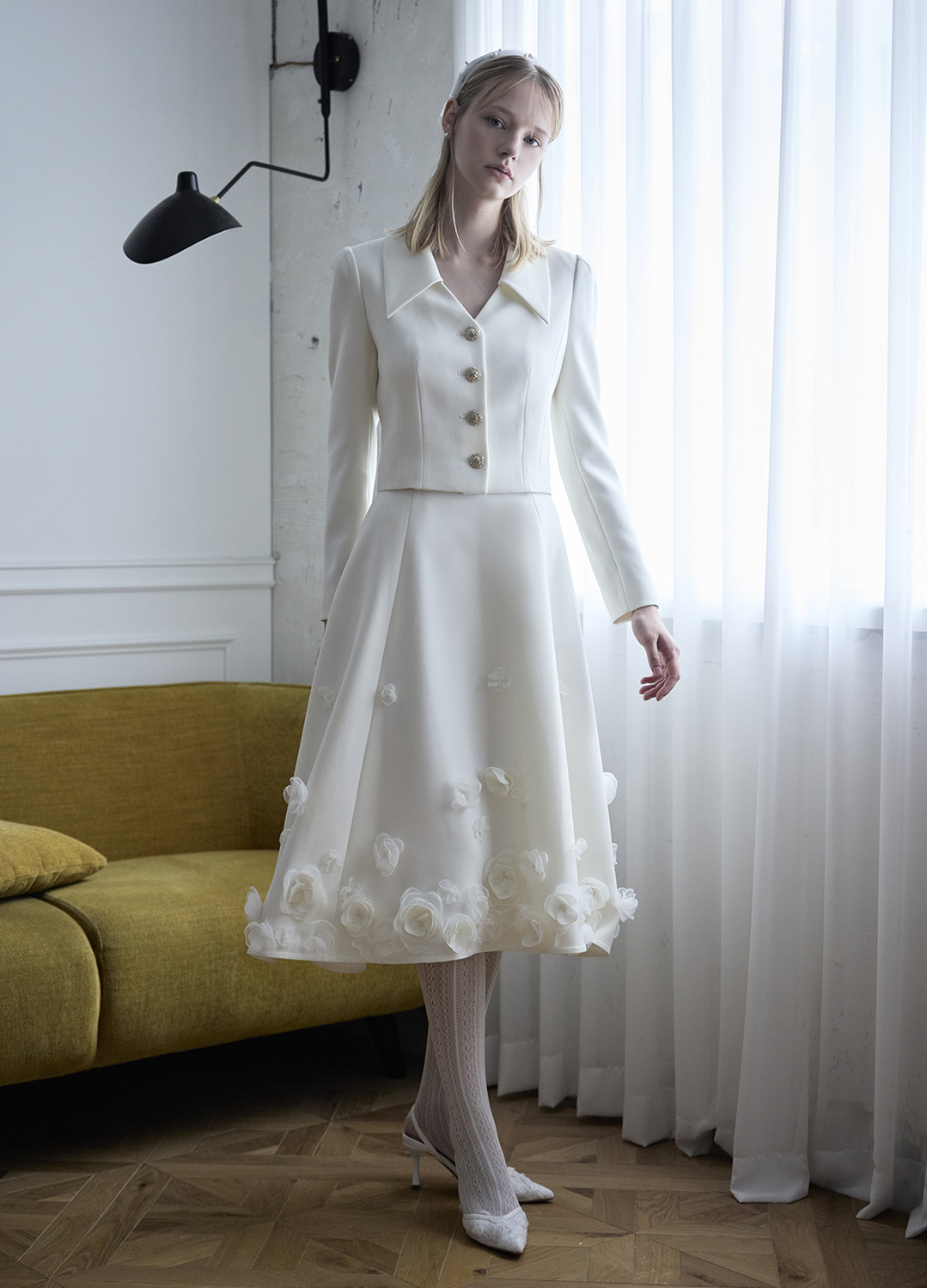 [ONLINE-ONLY]플라워 플레어 스커트