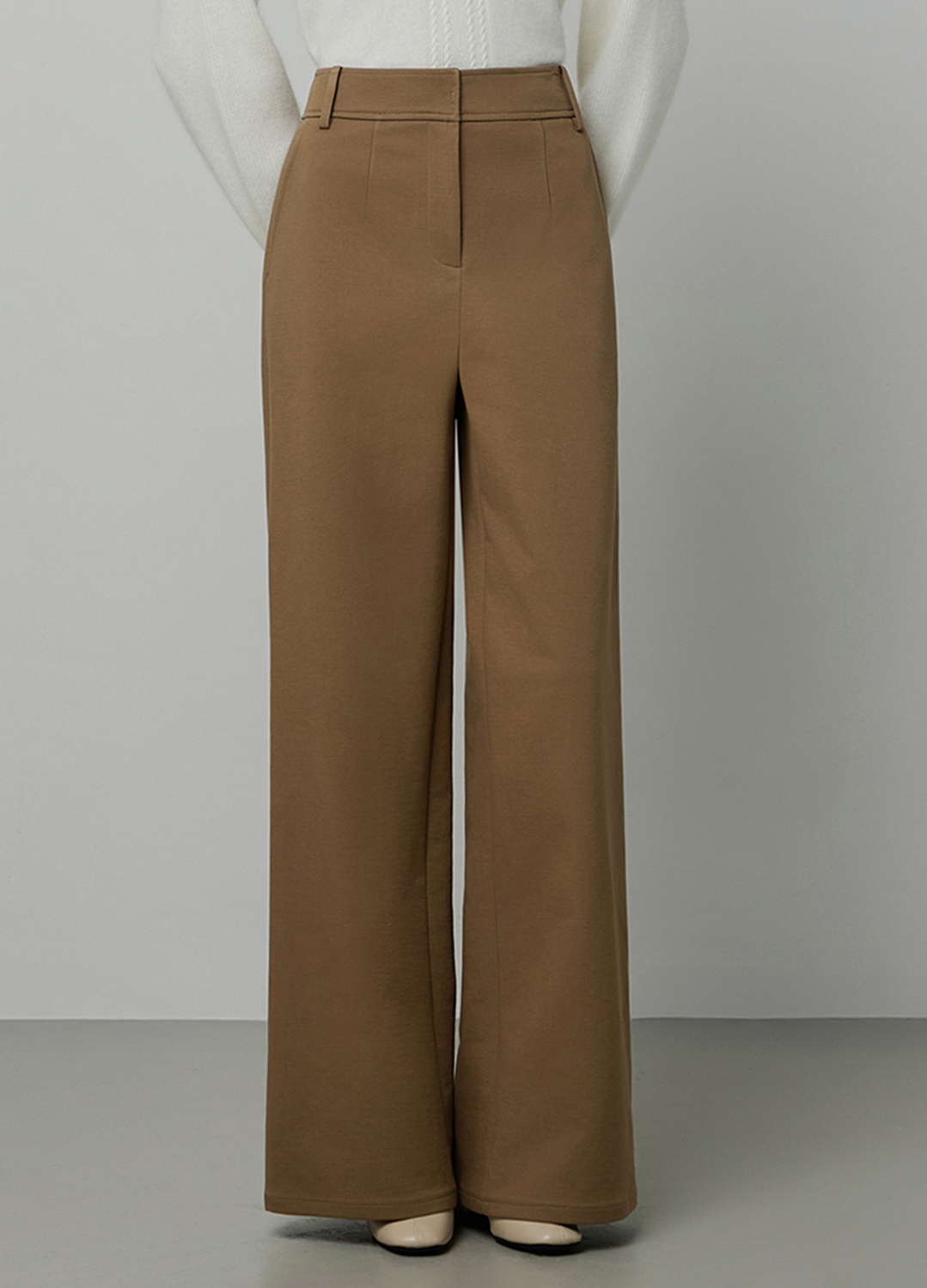 스티치 와이드 팬츠_DARK BEIGE_6