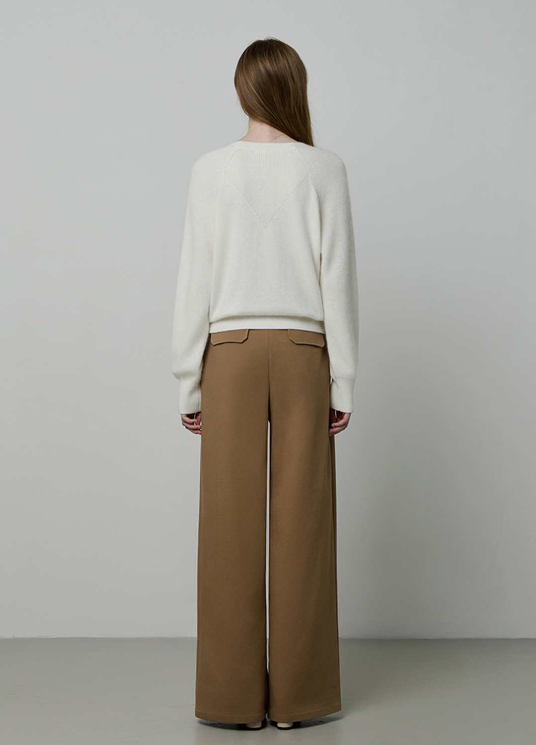 스티치 와이드 팬츠_DARK BEIGE_8