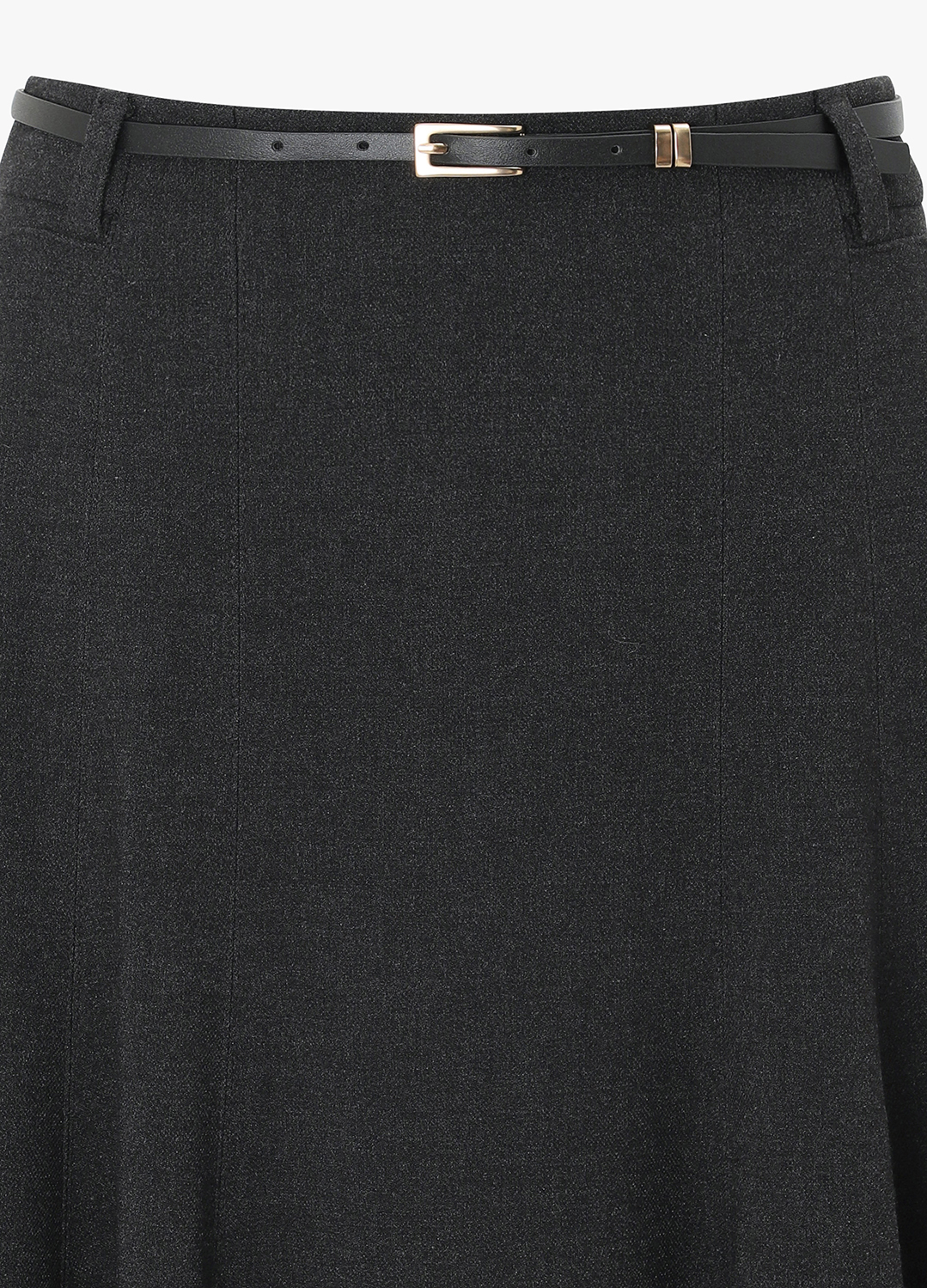 벨티드 플레어 스커트_DARK GREY_13