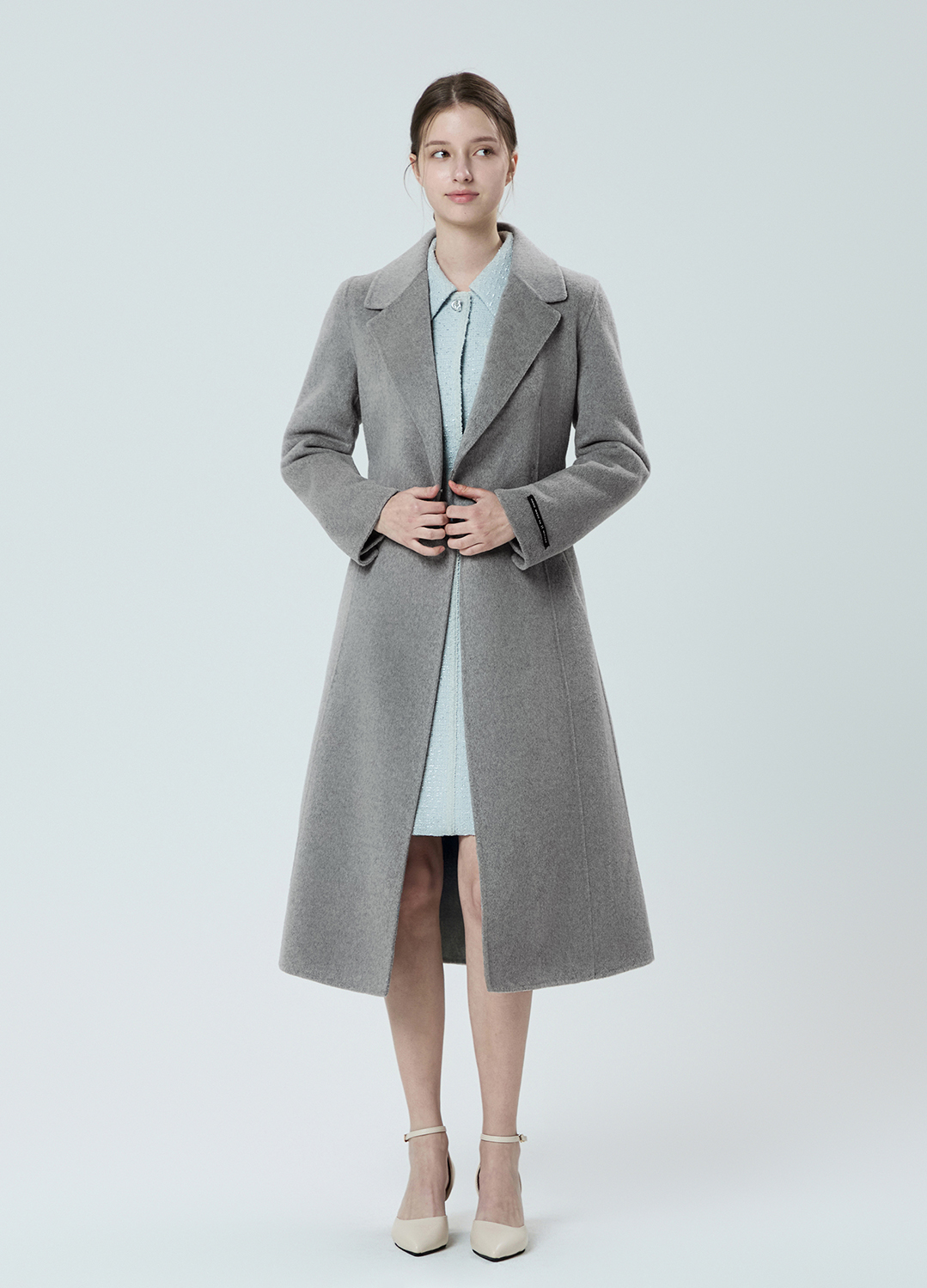 [Exclusive]벨티드 캐시미어 블렌디드 핸드메이드 코트_GREY_6