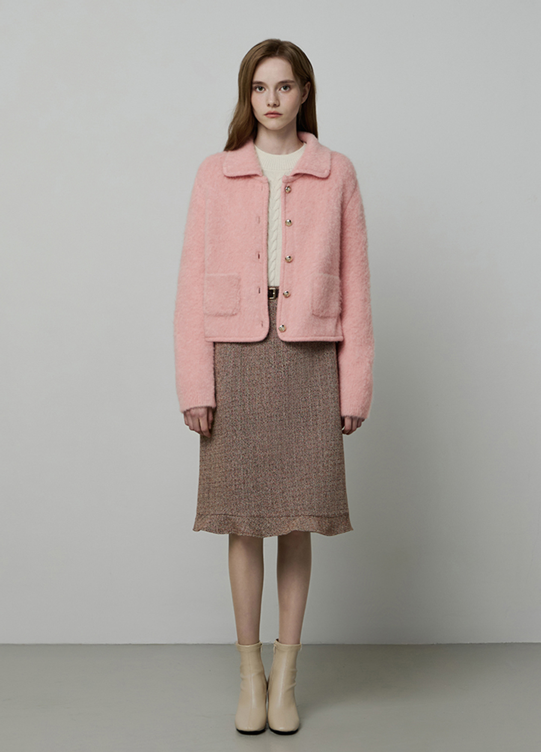 모헤어 브러시드 카라 가디건_LIGHT PINK_7