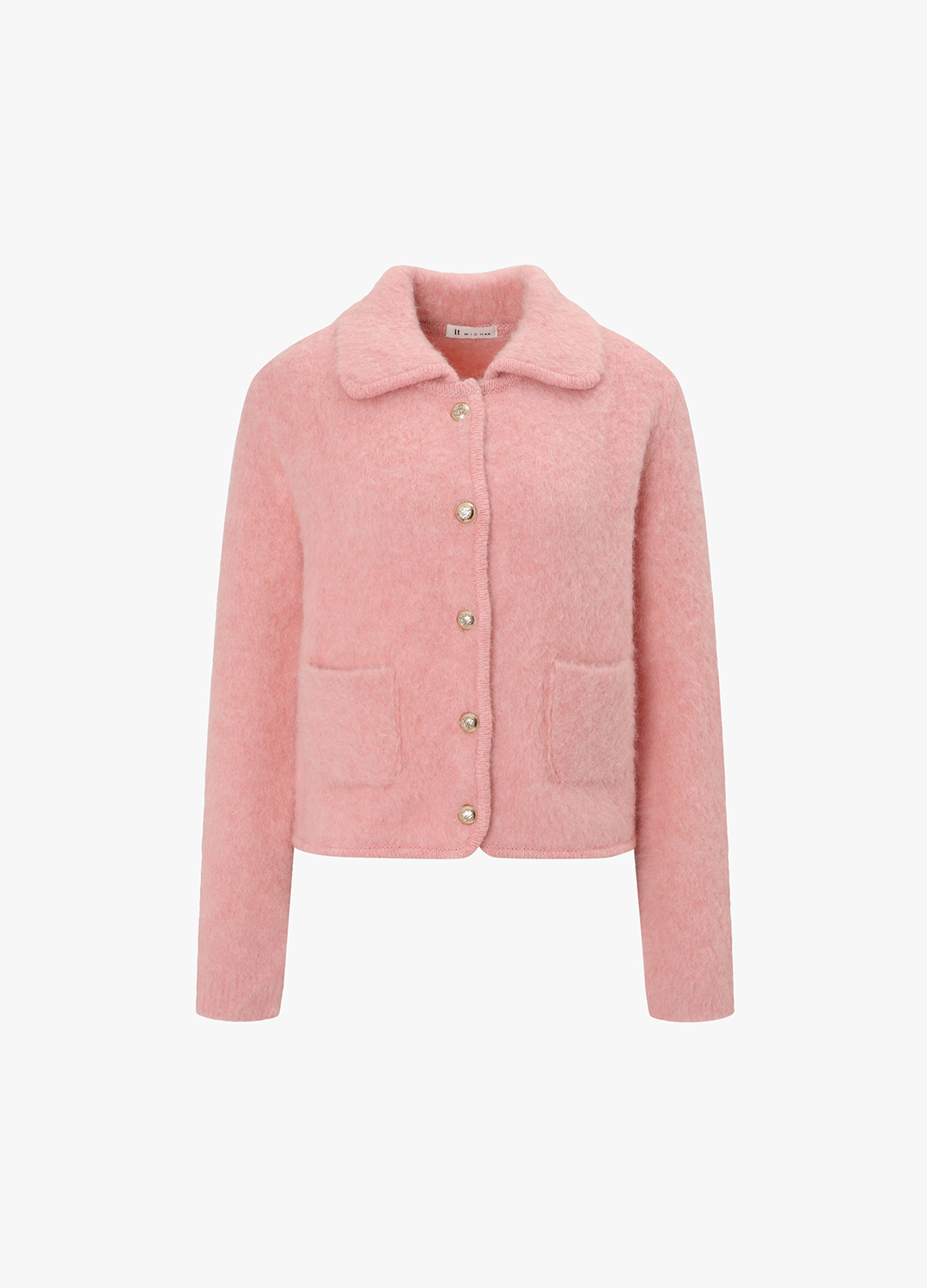 모헤어 브러시드 카라 가디건_LIGHT PINK_9
