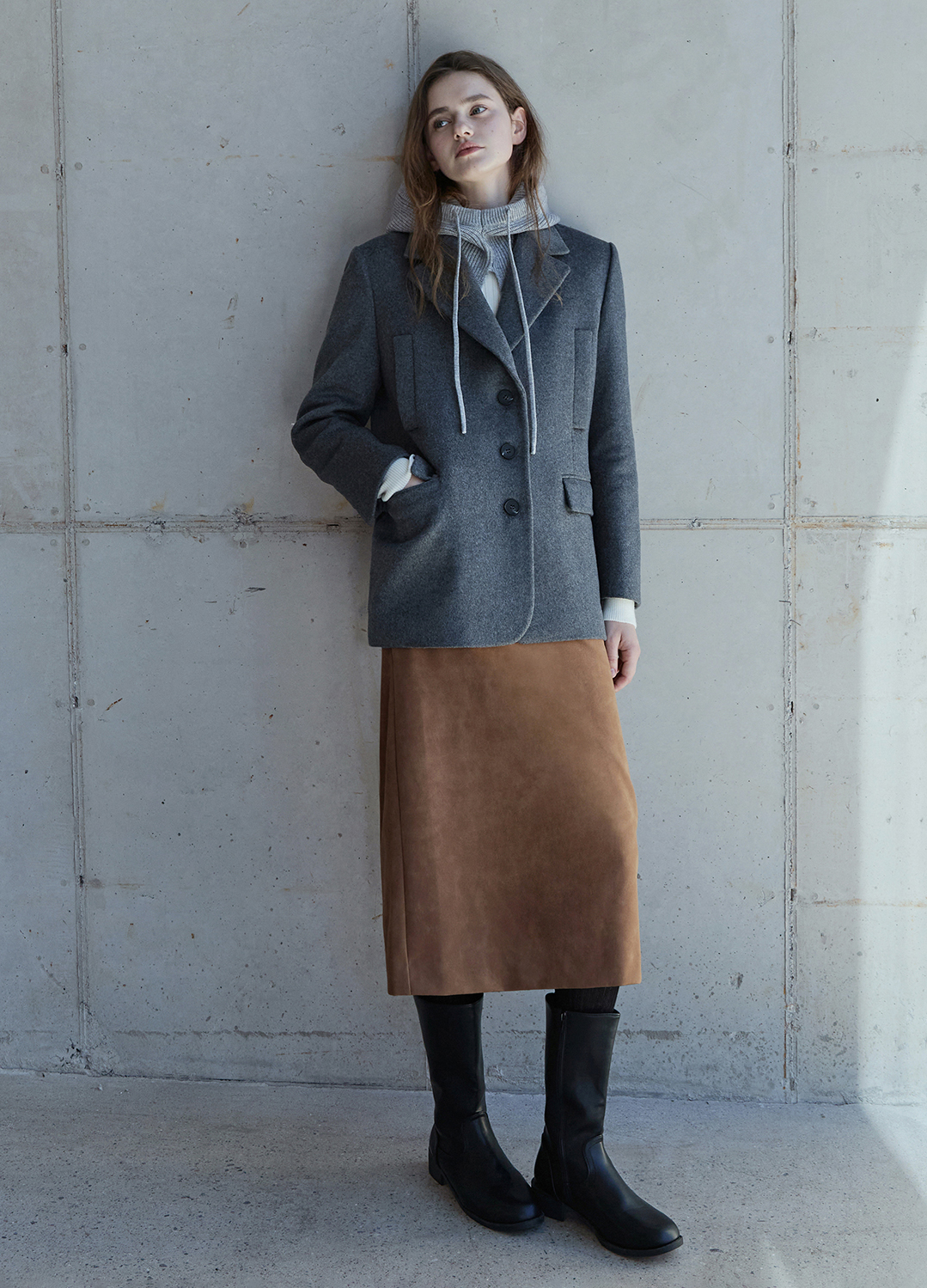 [Exclusive]쓰리버튼 테일러드 자켓_DARK GREY_8