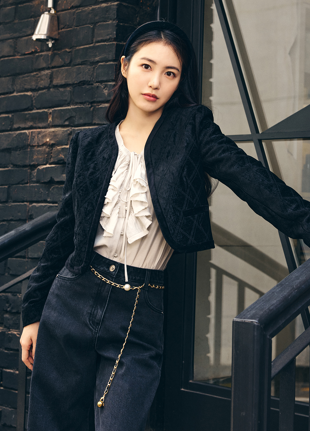 워시드 와이드 데님 팬츠_BLACK_7