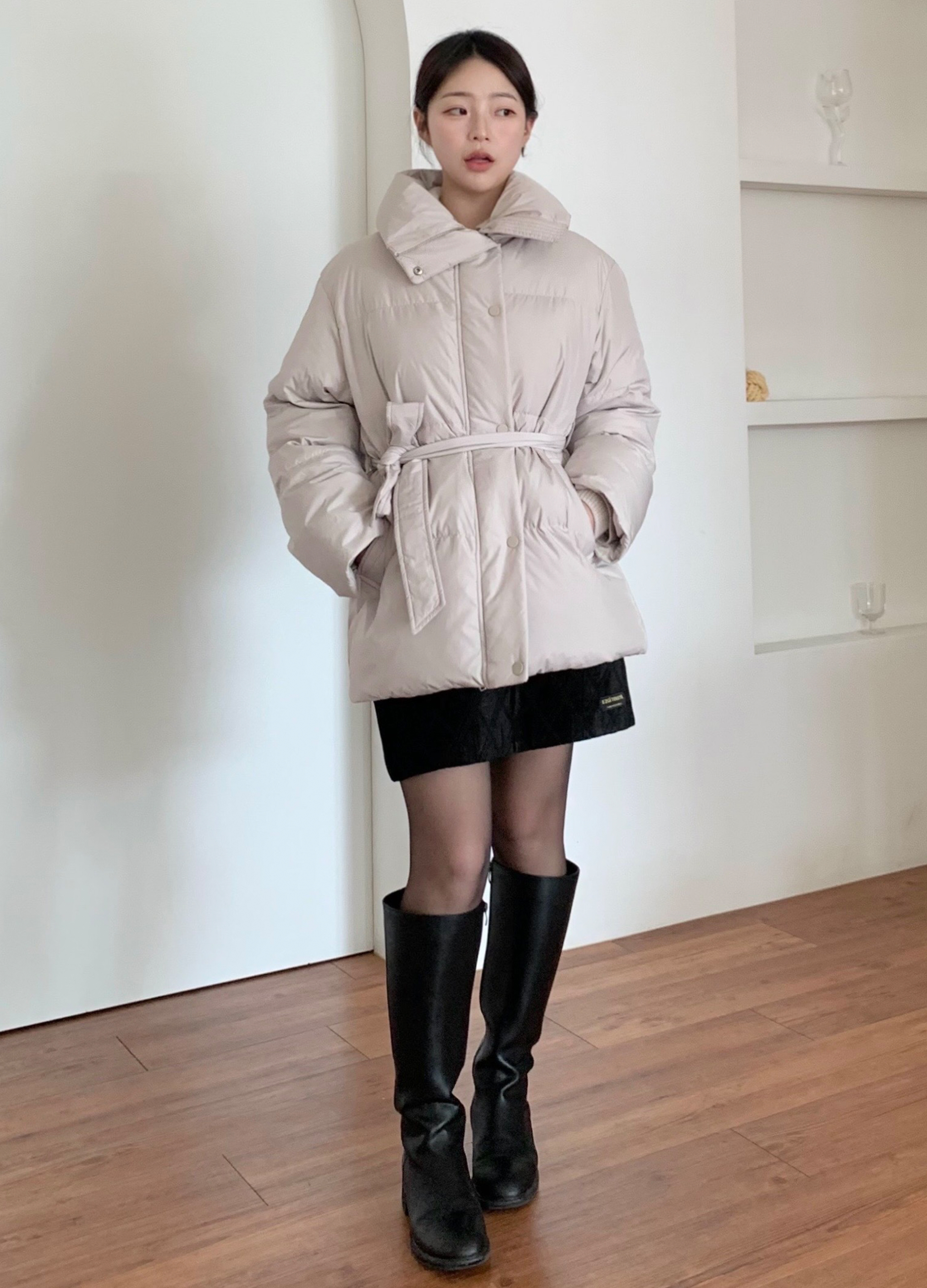 벨벳 미니 스커트_BLACK_8