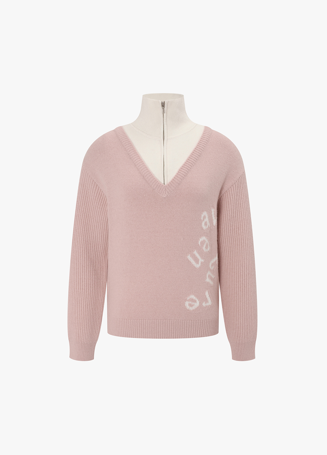 레터링 칼라블럭 니트풀오버_LIGHT PINK_14