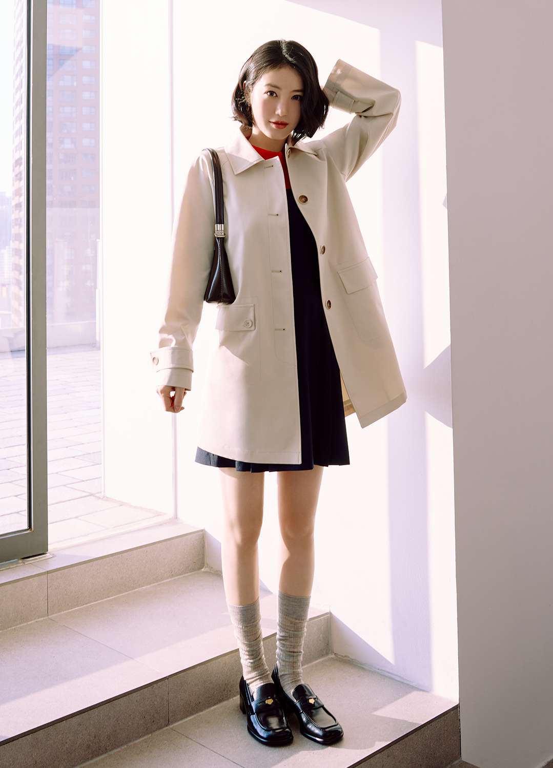 페이크 레더 미니 호보백_BROWN_4