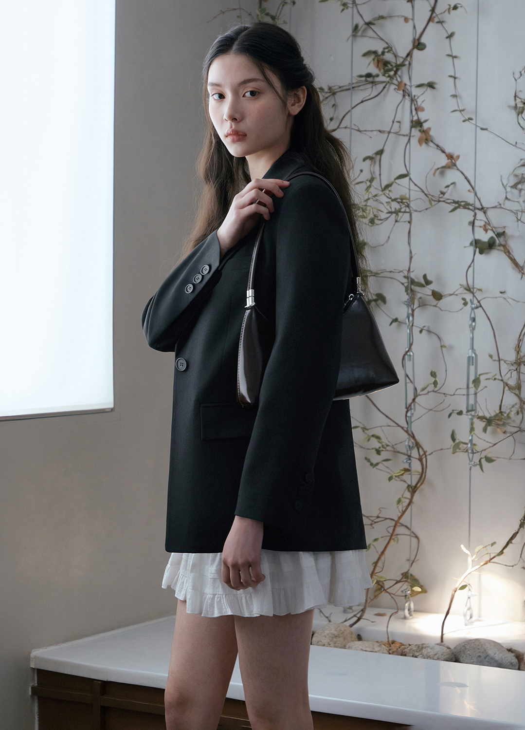 페이크 레더 미니 호보백_BROWN_7