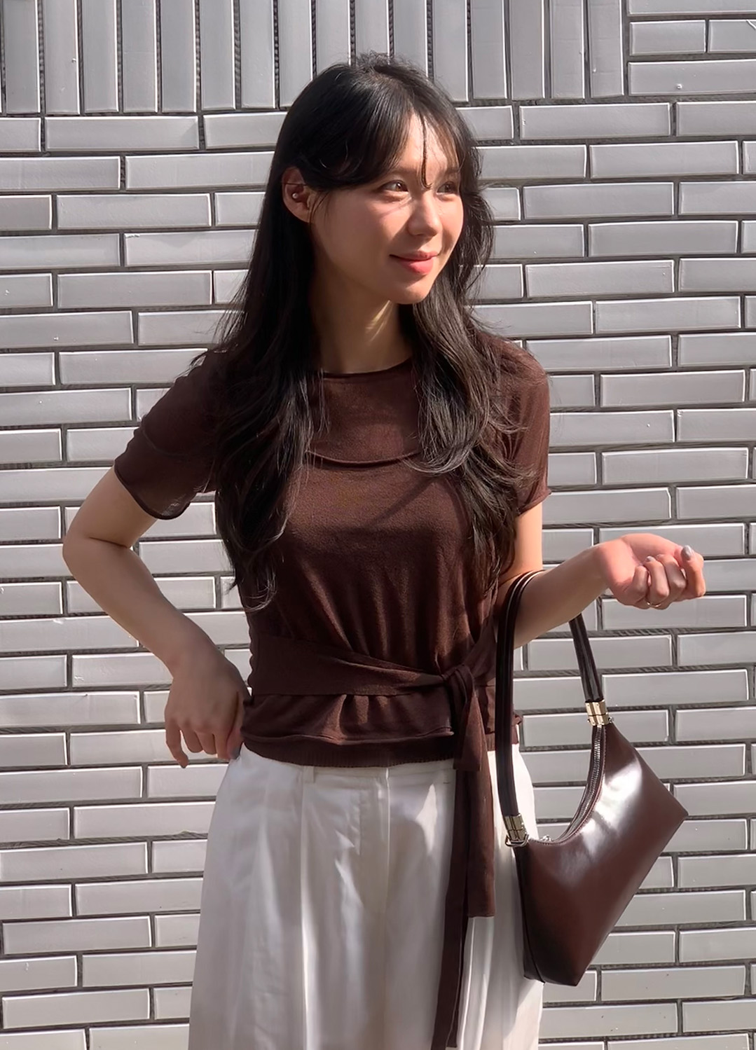 페이크 레더 미니 호보백_BROWN_20