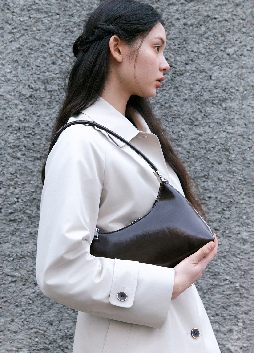 페이크 레더 미니 호보백_BROWN_12