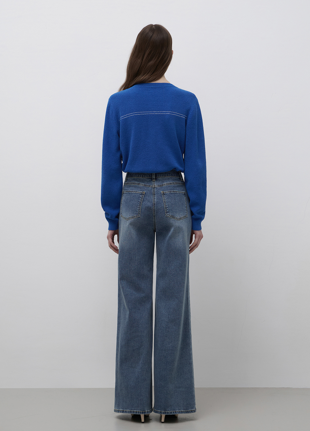 와이드 워싱 데님 팬츠_BLUE_9
