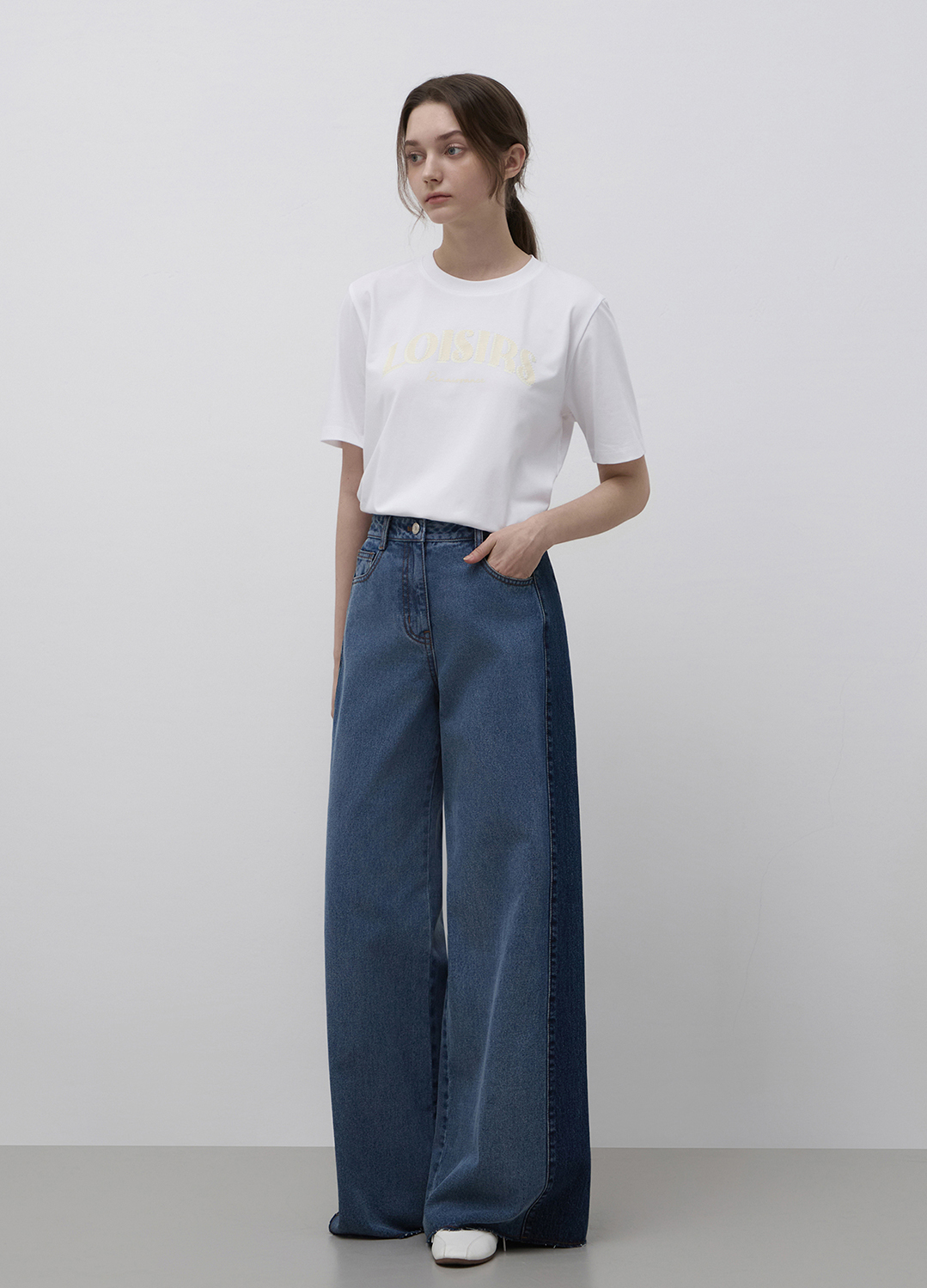 워싱 블록 와이드 데님 팬츠_BLUE_4