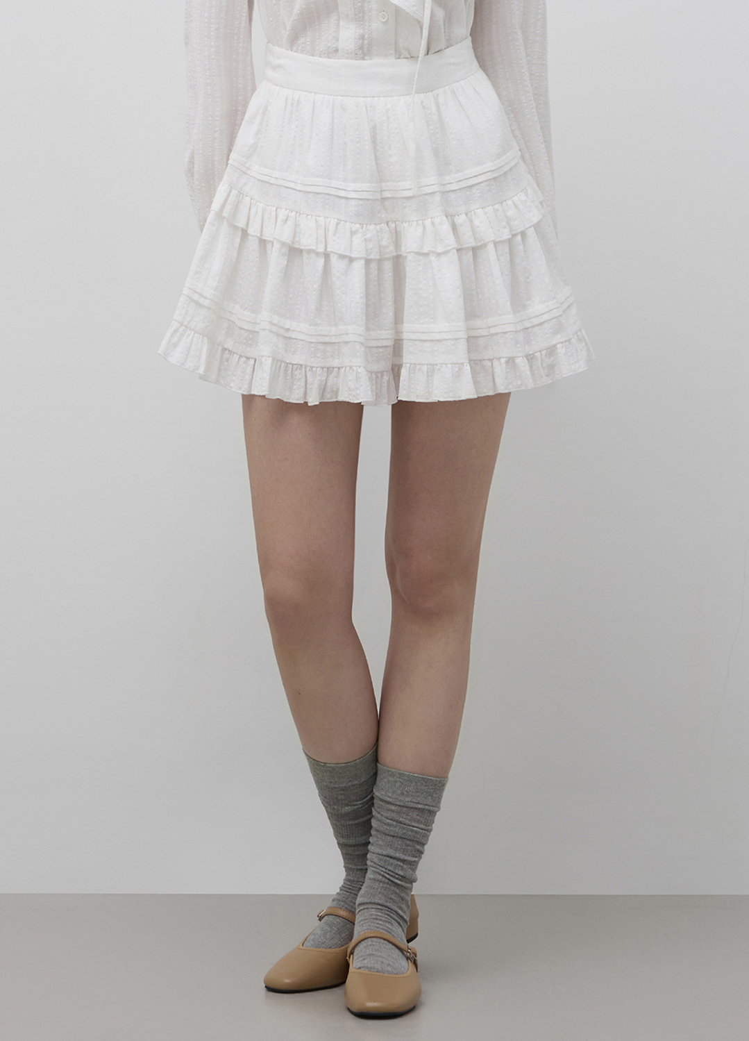 [Exclusive]티어드 미니 스커트_WHITE_17