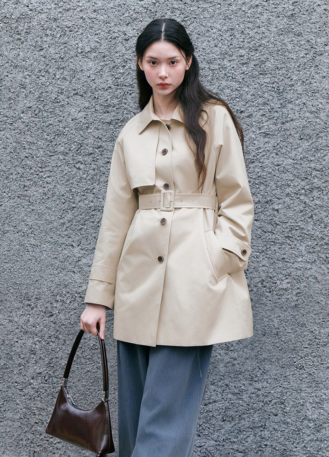 [Exclusive]벨티드 하프 트렌치 코트_LIGHT BEIGE_20