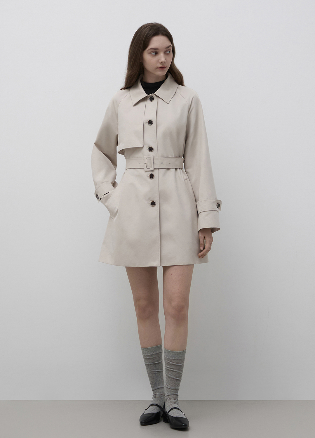 [Exclusive]벨티드 하프 트렌치 코트_LIGHT BEIGE_10