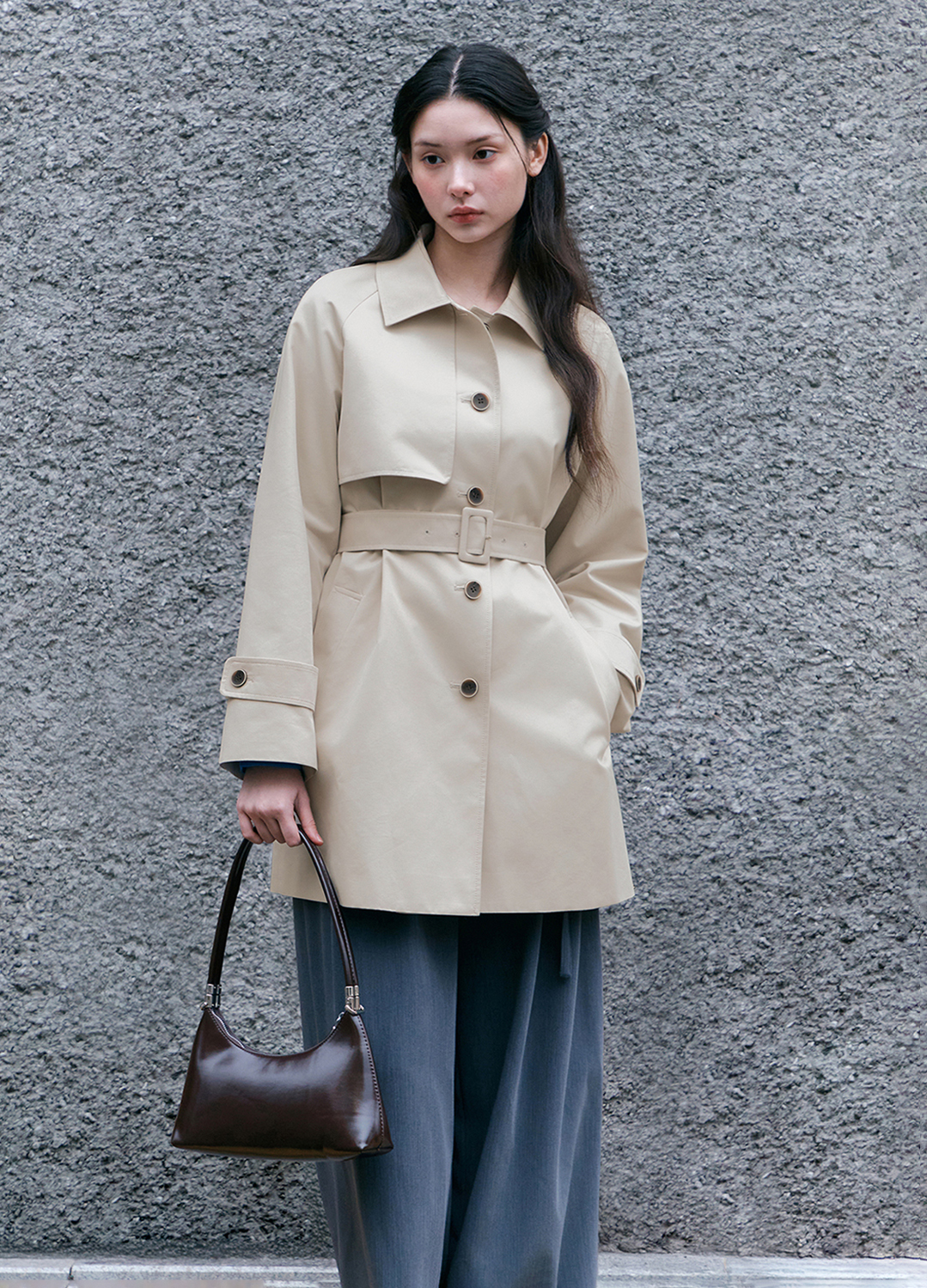 [Exclusive]벨티드 하프 트렌치 코트_LIGHT BEIGE_19