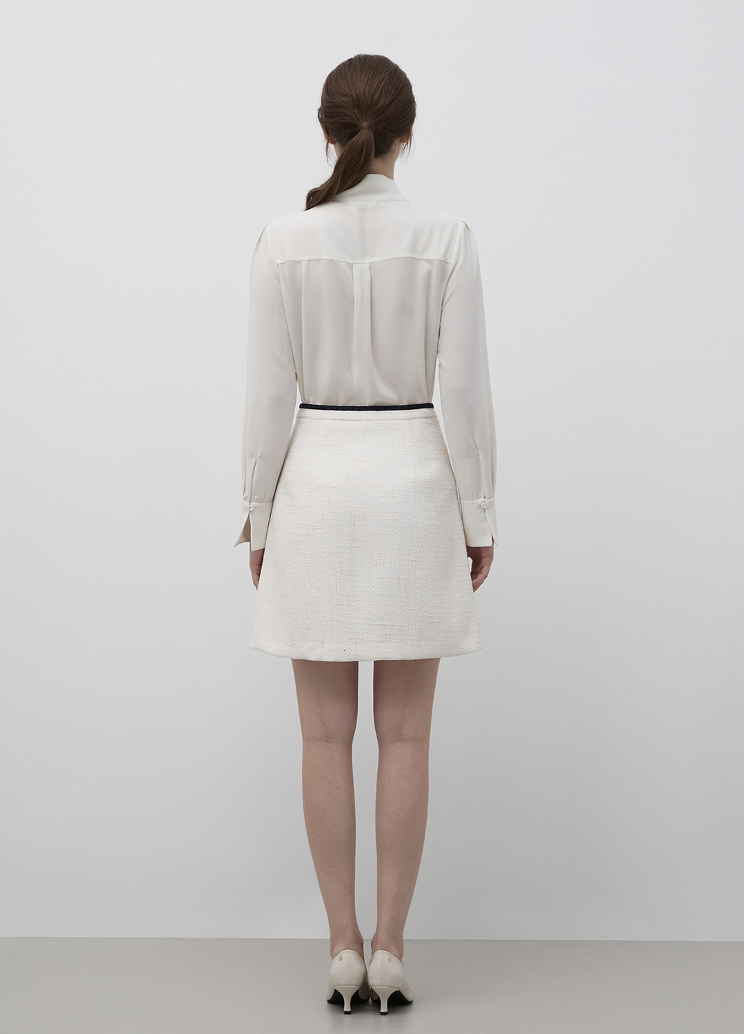 자바라 라인 블록 미니 스커트_IVORY_8