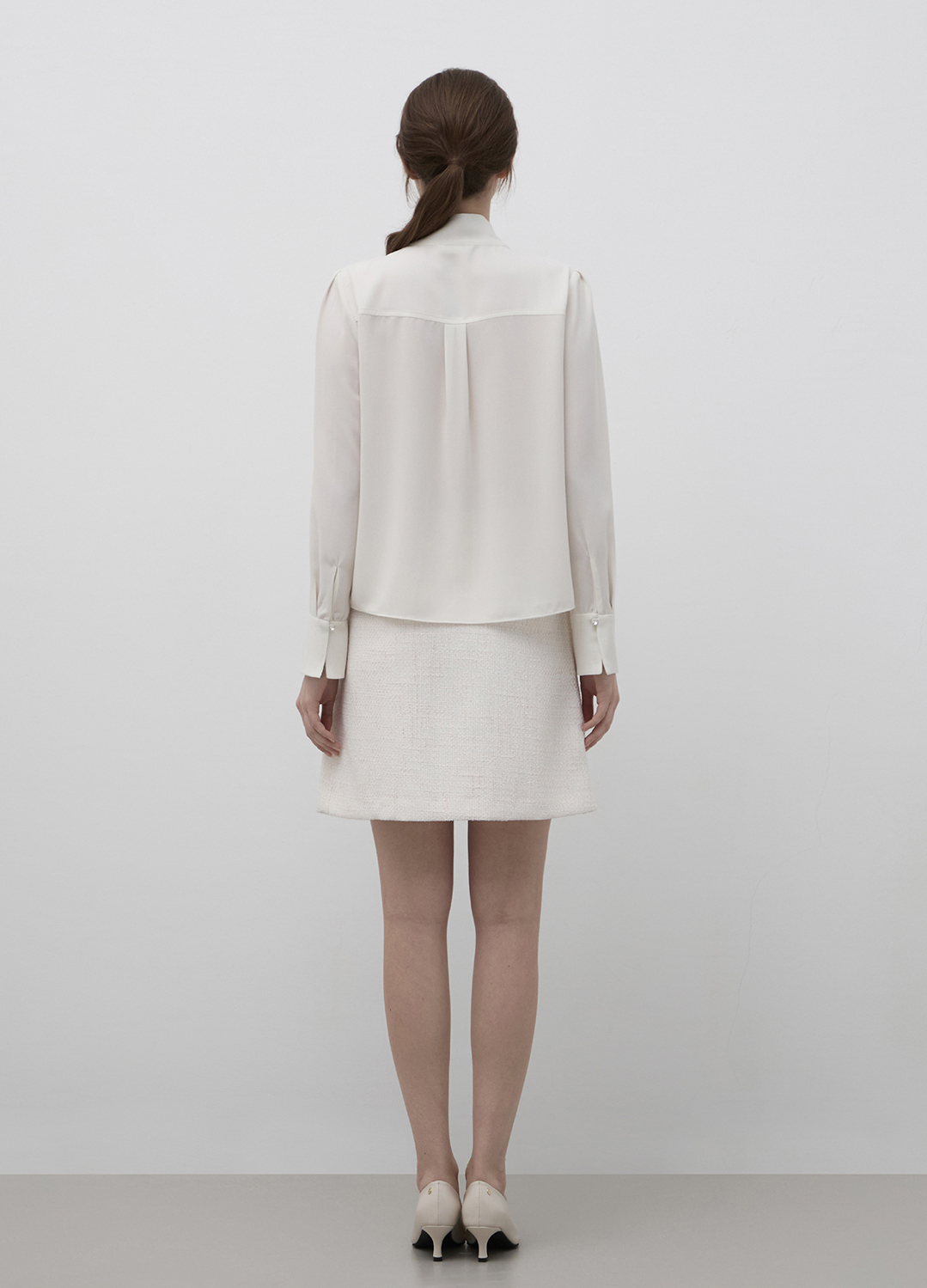 자바라 라인 블록 미니 스커트_IVORY_9