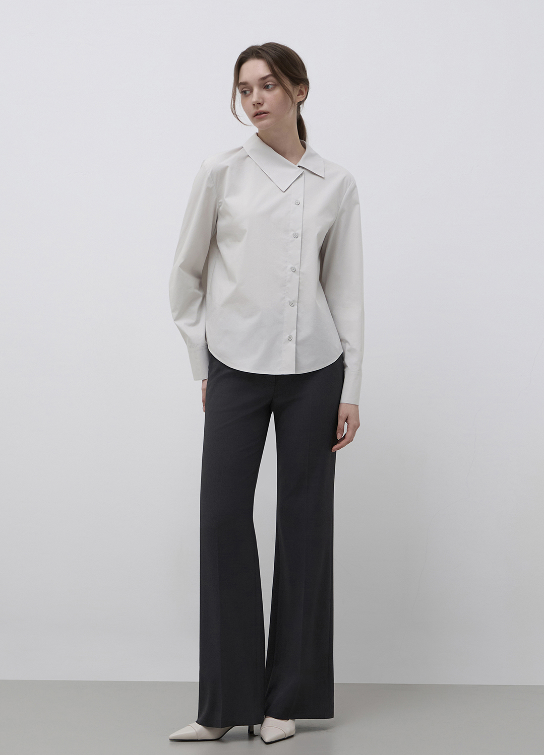 언밸런스 카라 셔츠_LIGHT GREY_5
