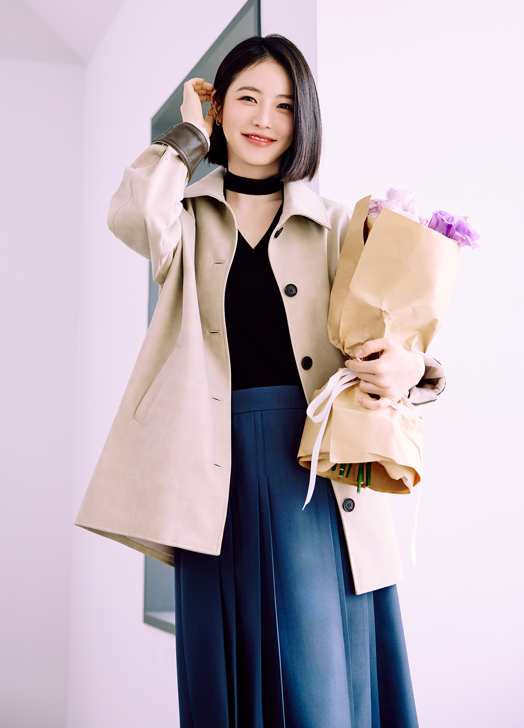 [Exclusive]하이넥 스웨이드 하프 자켓_LIGHT BEIGE_5