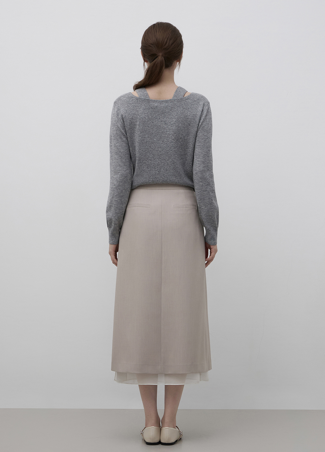 [Exclusive]플리츠 롱 스커트_LIGHT BEIGE_7