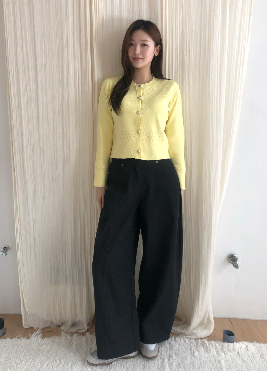[Exclusive]배기핏 커브드 데님 팬츠_BLACK_4