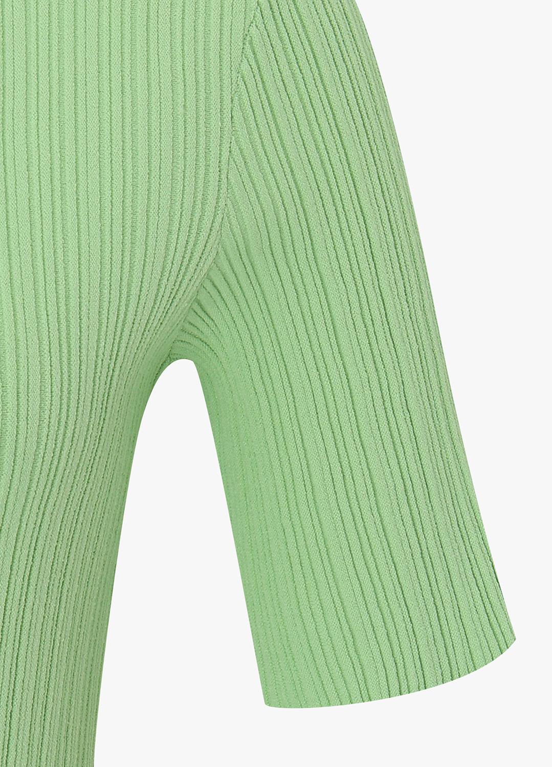 모크넥 리브 하프 슬리브 니트탑_GREEN_13