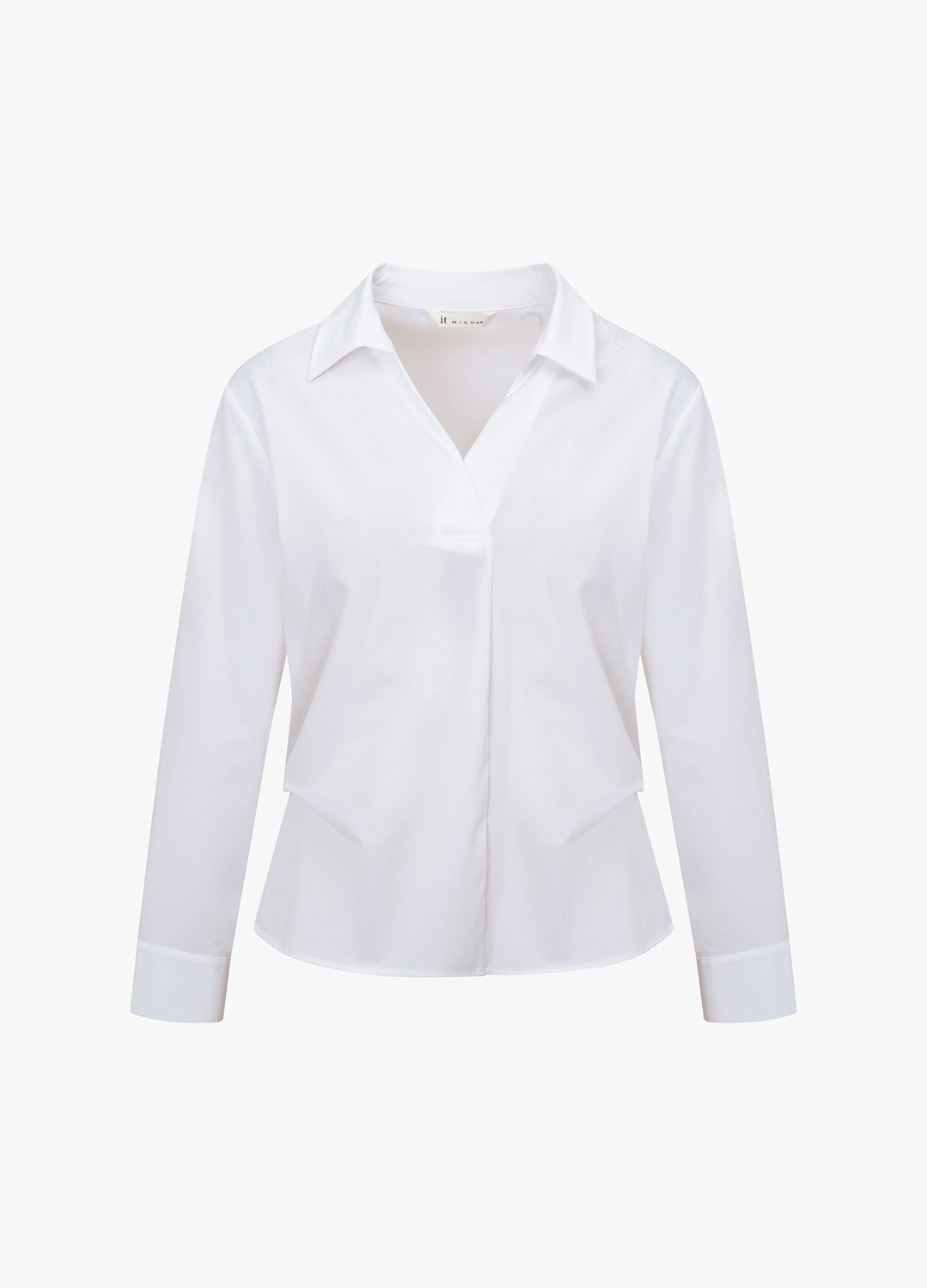 백여밈 오픈 카라 셔츠 블라우스_WHITE_9