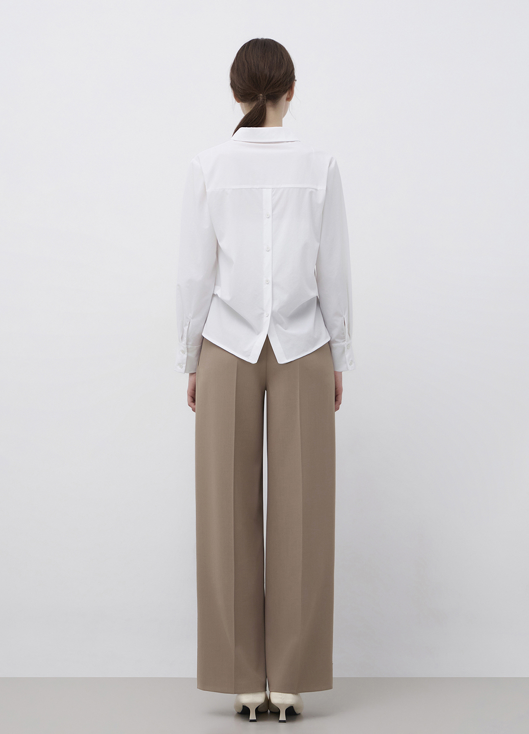 백여밈 오픈 카라 셔츠 블라우스_WHITE_7