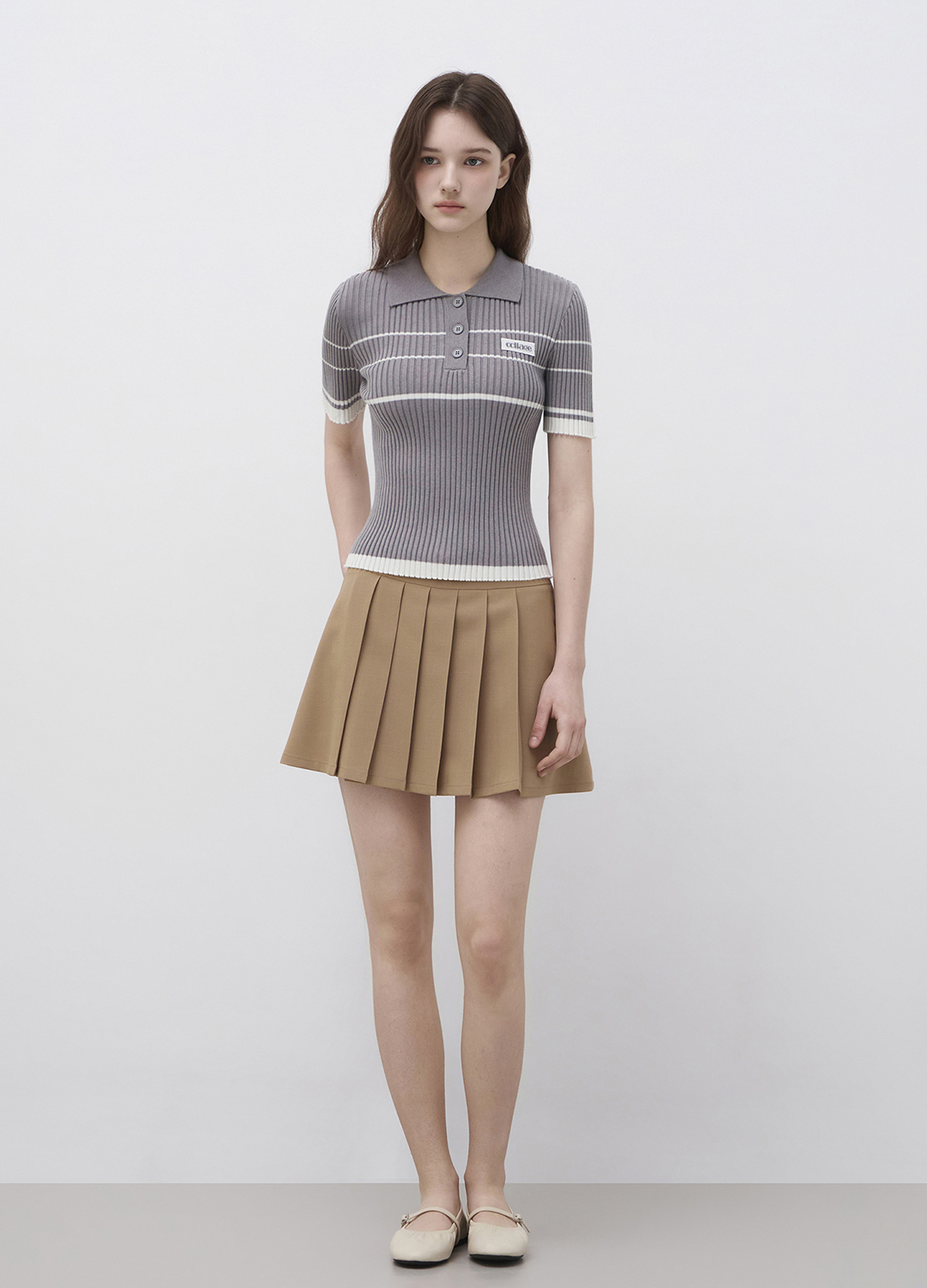 [Exclusive]벨티드 플리츠 미니 스커트_BEIGE_20