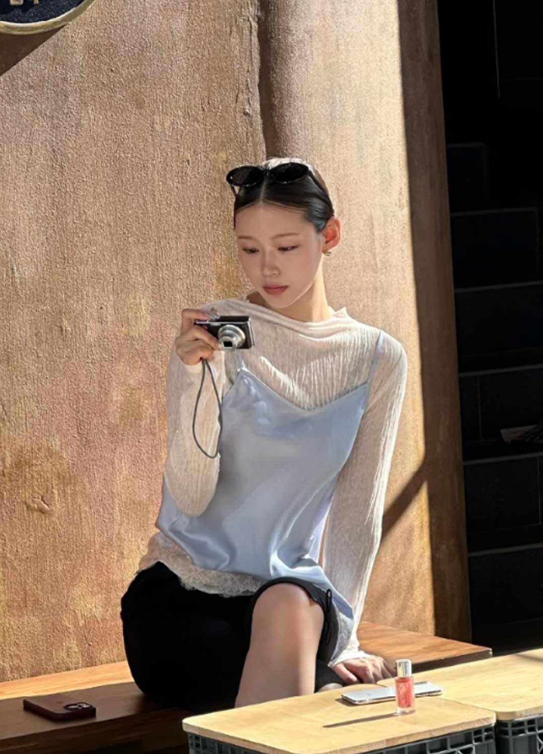 플리츠 모크넥 티셔츠_CREAM_20