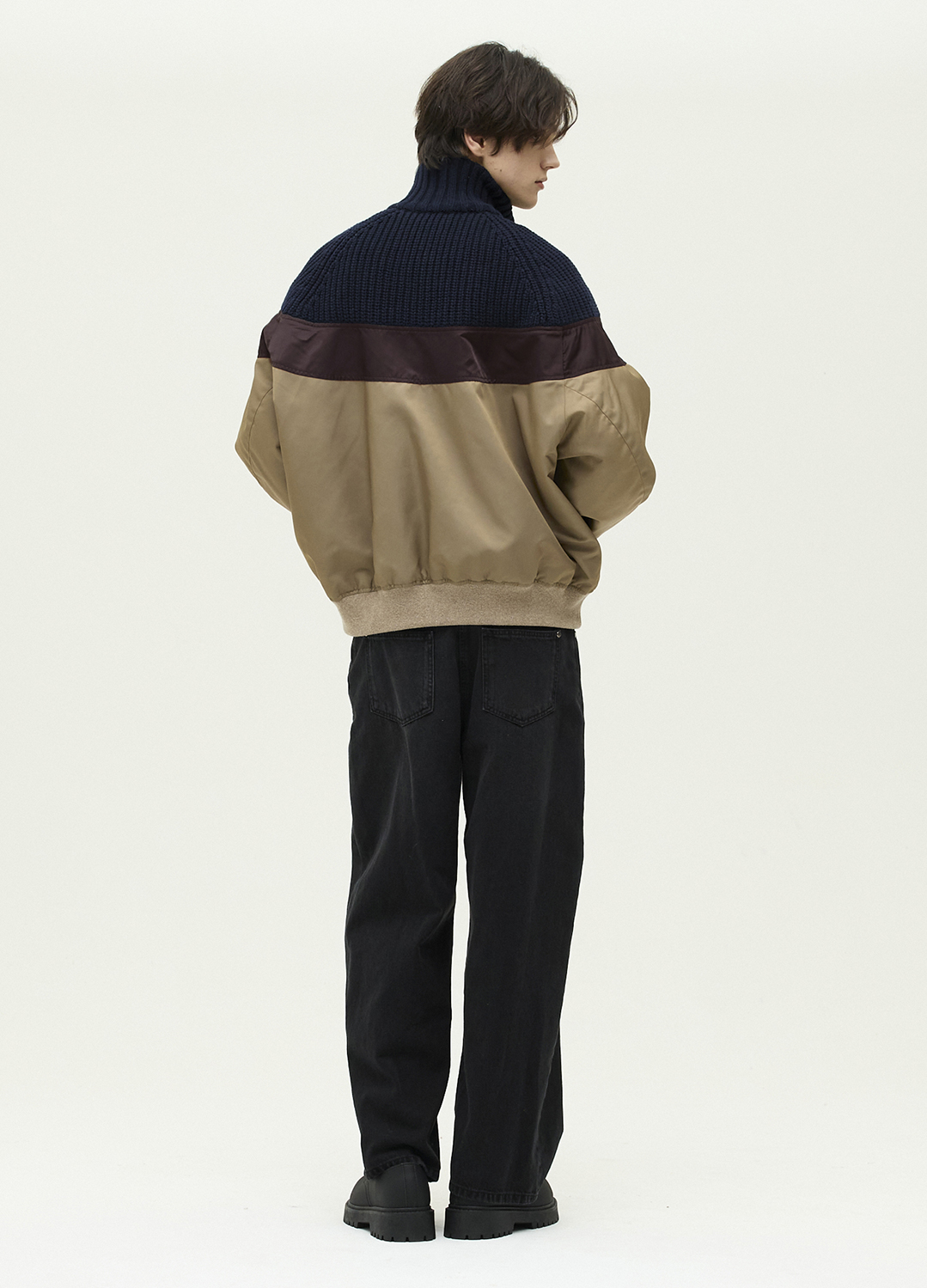 [시즌오프]니트 블록 배색 집업 점퍼_DARK BEIGE_15