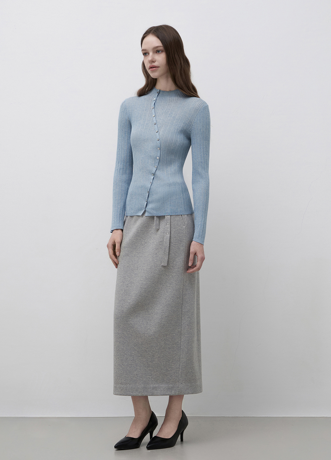 벨티드 져지 롱스커트_GREY_6