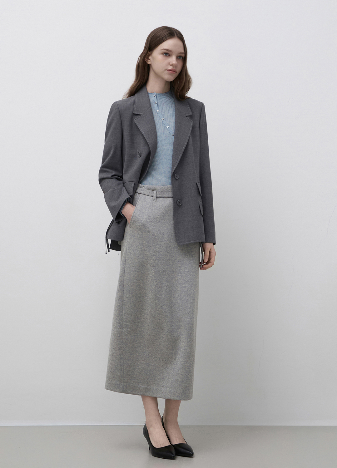 벨티드 져지 롱스커트_GREY_12
