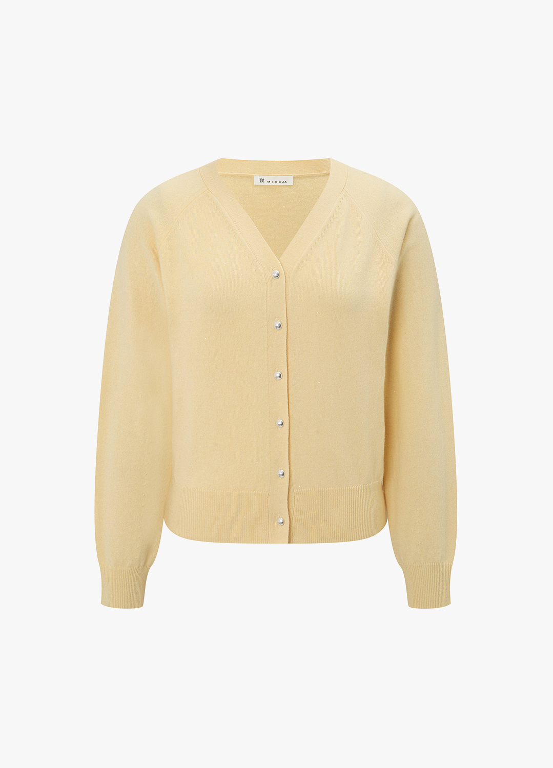 브이넥 울 블랜드 가디건_LIGHT YELLOW_17