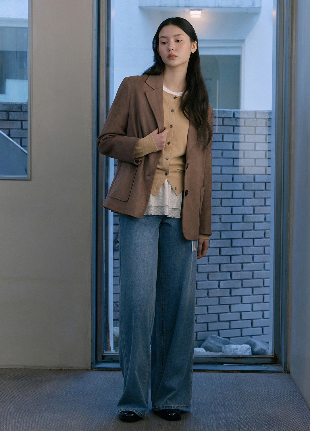 [Exclusive]소프트 스웨이드 자켓_BROWN_8
