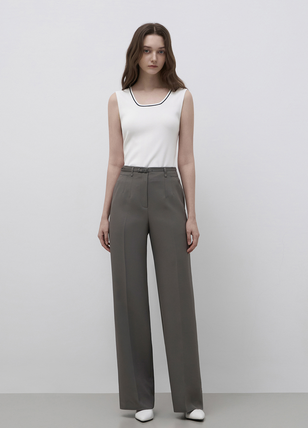벨티드 스트레이트 팬츠_GREY_7